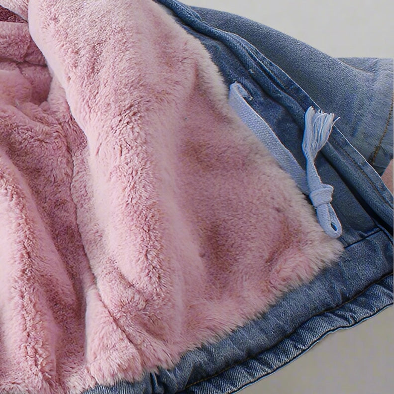 Cool Denimjakke med Pels